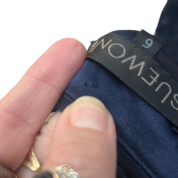 Sue Wong Embroidered Cocktail Dress Cap Sleeve Knee Length Formal - Picture 9 of 11